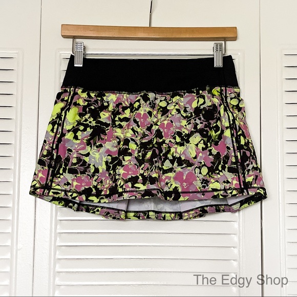 lululemon athletica Dresses & Skirts - lululemon athletica | Pace Rival Mid-Rise Skirt Inflected Highlight Yellow Multi